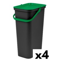 Poubelle recyclage Tontarelli Moda Vert 38 L (4 Unités)