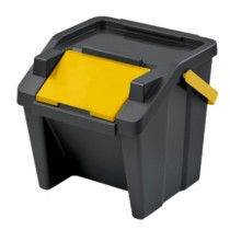 Recycling Waste Bin Tontarelli Moda Yellow Stackable 28 L (6 Units)