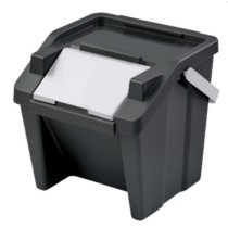 Recycling Waste Bin Tontarelli Moda White Black Stackable 28 L (6 Units)