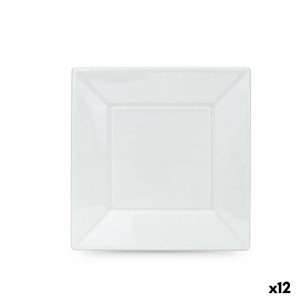 Lot d'assiettes réutilisables Algon Blanc Plastique 23 x 23 x 2 cm (24 Unités)