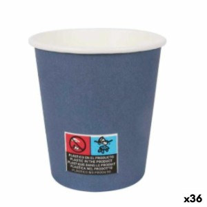 Set de Verres Algon Carton Produits à usage unique 200 ml Bleu 36 Unités (24 Pièces)