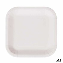 Plate set Algon Disposable White Cardboard Squared 26 cm (15 Units)