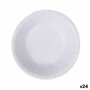 Plate set Algon Disposable White Cardboard 450 ml (24 Units)