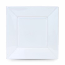 Set of reusable plates Algon Squared White Plastic 23 x 23 x 2 cm (24 Units)