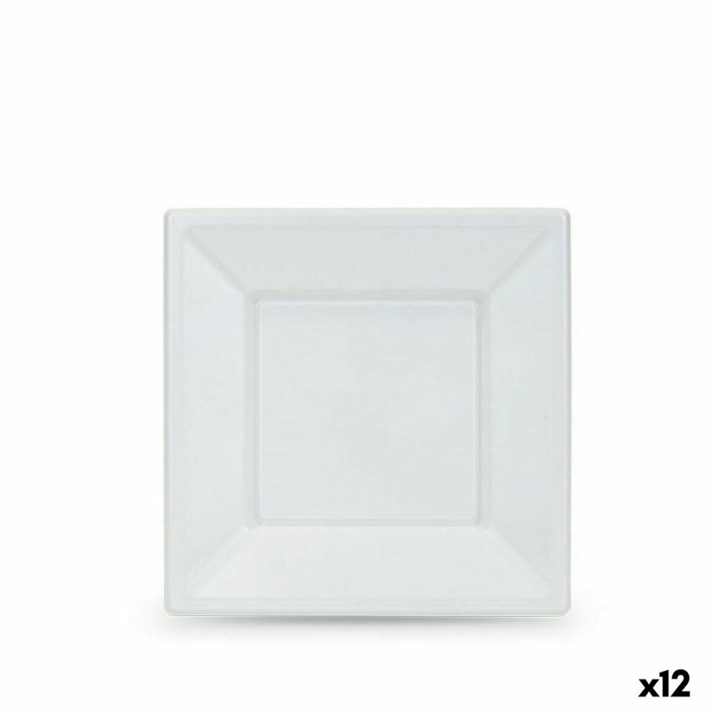 Lot d'assiettes réutilisables Algon Blanc Plastique 18 x 18 x 1,5 cm (24 Unités)