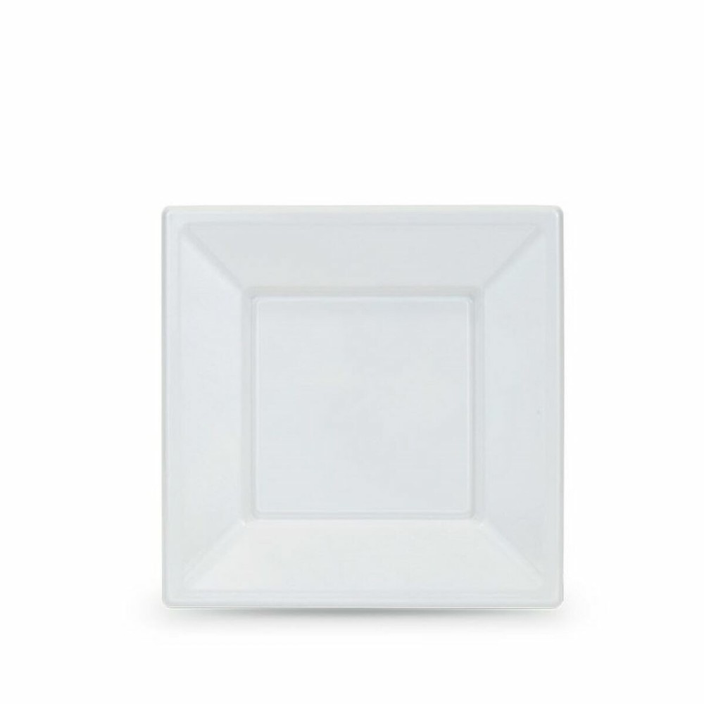 Lot d'assiettes réutilisables Algon Blanc Plastique 18 x 18 x 1,5 cm (24 Unités)