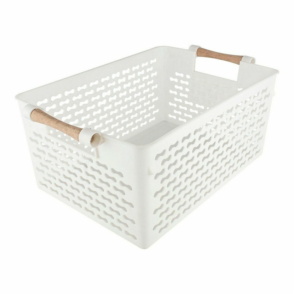 Multi-purpose basket Confortime Wood 37 x 23 x 15 cm (18 Units)