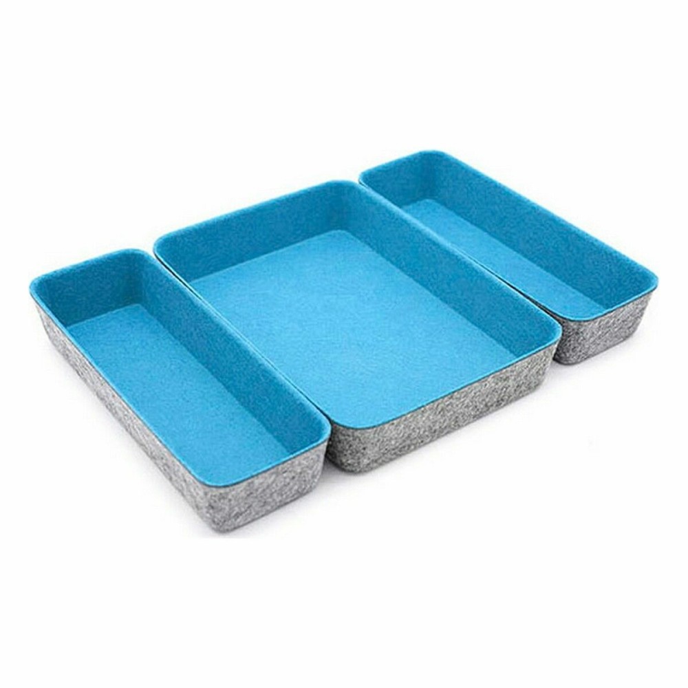 Basket set Confortime 3 Pieces Felt 28 x 20,5 x 5,3 cm (3 Pieces) (6 Units)