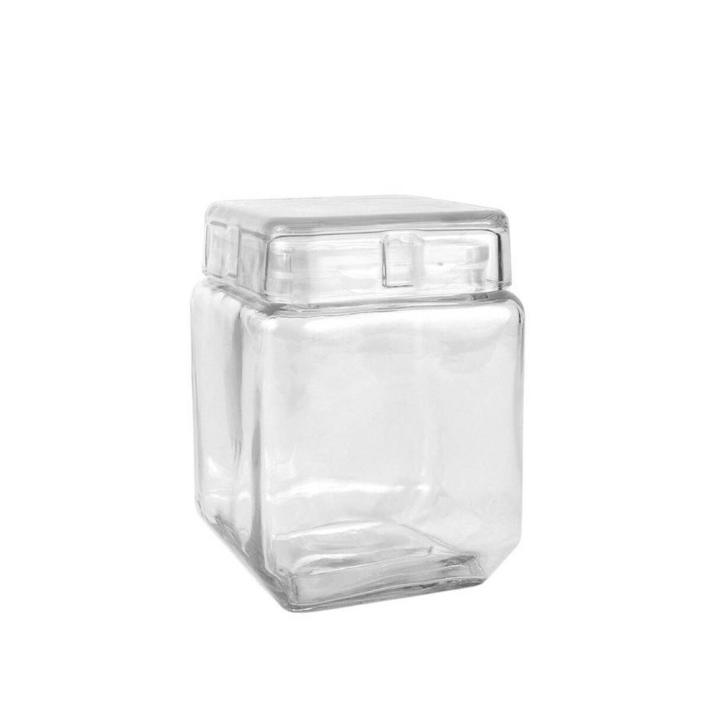 Jar La Mediterránea Squared Glass 1,2 L 11 x 11 x 14,5 cm (12 Units)