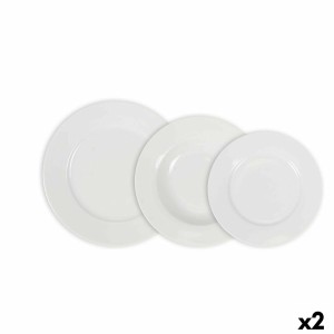 Dinnerware Set La Mediterránea Aneto White Circular 18 Pieces (2 Units)