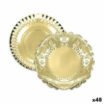 Plateau apéritif Algon Doré Ronde 23 x 23 x 1,5 cm (48 Unités)