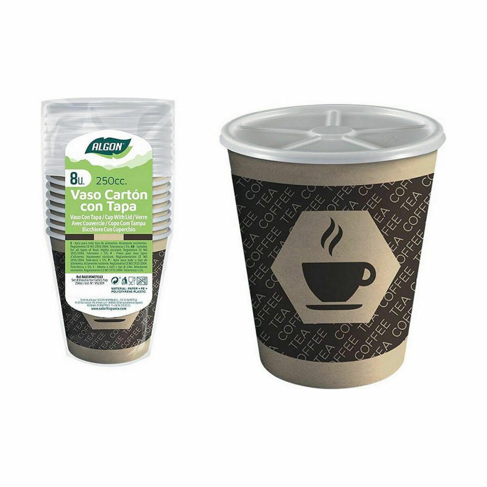 Gläserset Algon Pappe Kaffee 8 Stücke 250 ml (36 Stück)