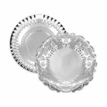 Plateau apéritif Algon Argenté Ronde 35 x 35 x 2 cm (48 Unités)