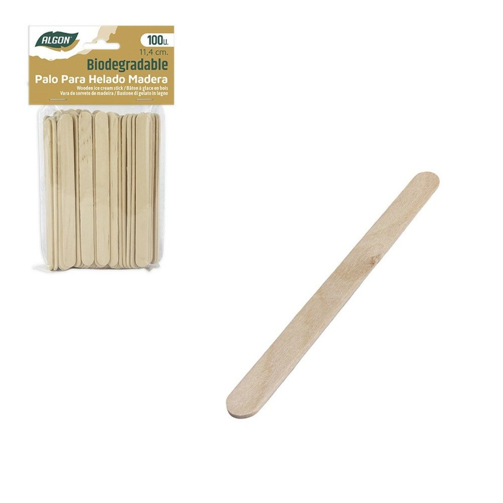 Ice cream stick set Algon Wood 11,4 x 1 x 0,2 cm (36 Units)