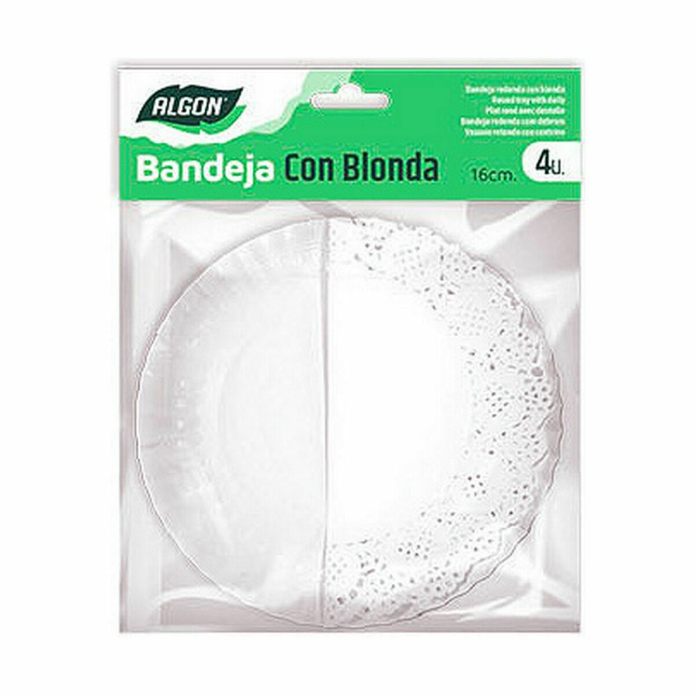 Base de gâteau Algon Blanc 16 x 16 x 1,5 cm Ronde (4 Pièces) (48 Unités)