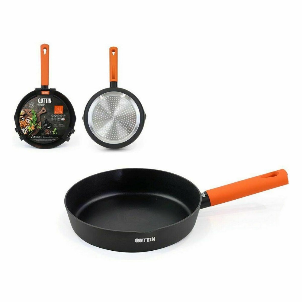 Poêle Quttin Gastro Noir Orange 37,5 x 23 x 5 cm (6 Unités)