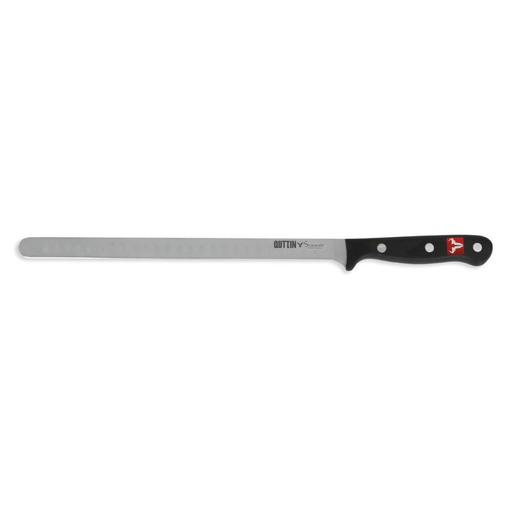 Couteau à jambon Quttin Sybarite Noir Argenté 28 cm (16 Unités)