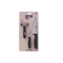 Ensemble de Cuisine Quttin Nero Noir 3 Pièces (12 Unités)