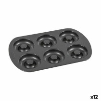 Moule pour four Quttin Donuts Acier au carbone Noir 32 x 21 x 2,3 cm (12 Unités)