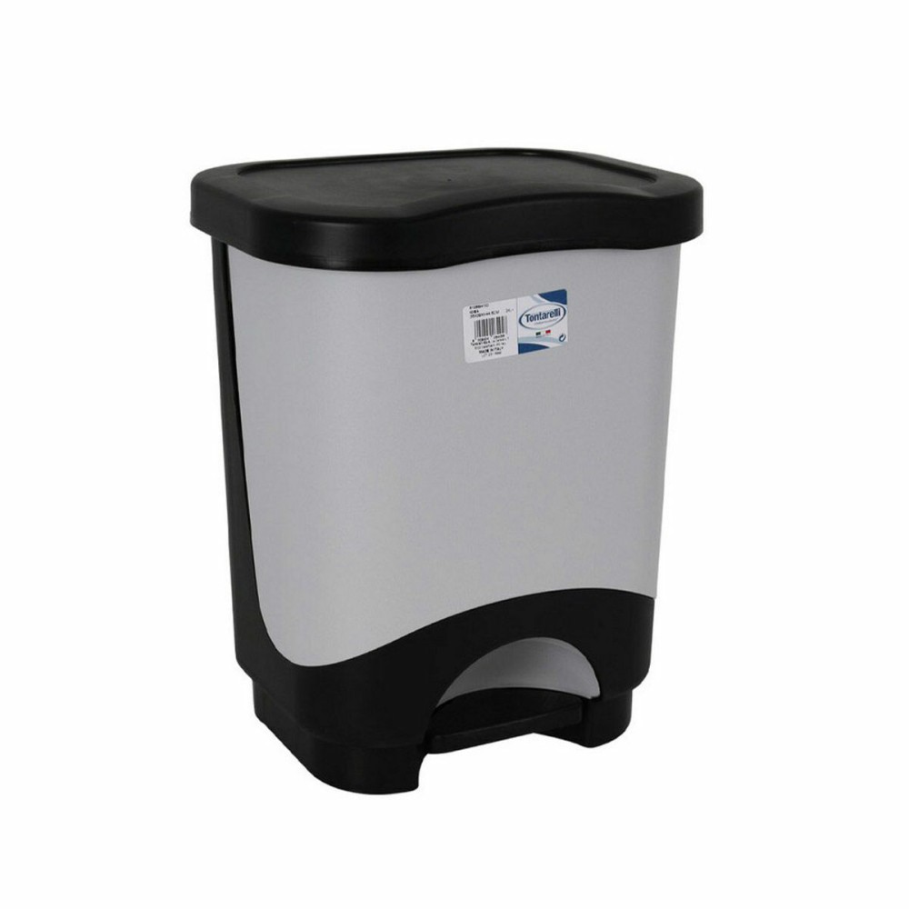 Waste bin with pedal Tontarelli Idea 24 L Black Grey 35 x 29 x 44,5 cm (4 Units)