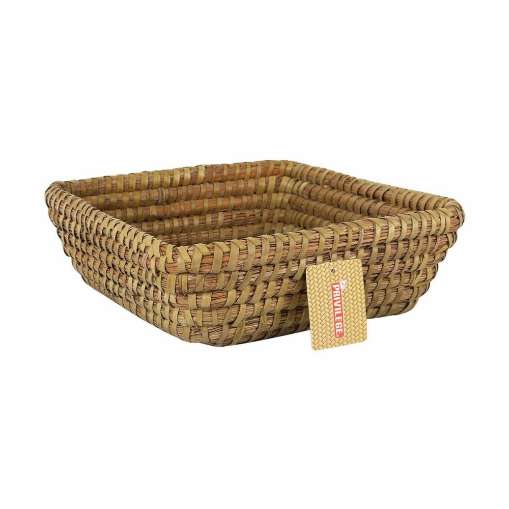 Multi-purpose basket Privilege Korne Brown wicker Squared 27 x 27 x 9 cm (12 Units)