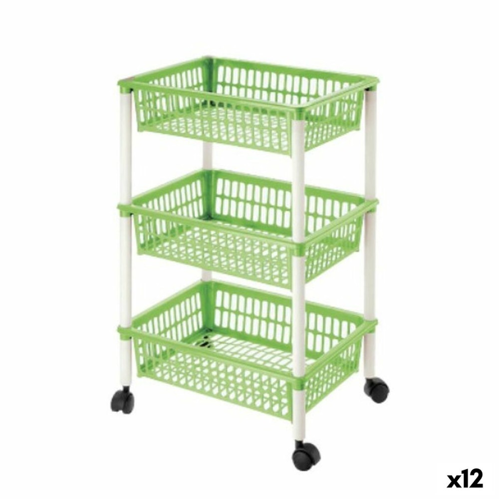 Chariot à légumes Tontarelli Mito 3 Plastique Vert 40 x 29 x 62 cm (12 Unités)