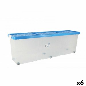 Boîte de rangement avec couvercle Tontarelli Bleu Transparent Plastique 120 x 30 x 39 cm roues (6 Unités)