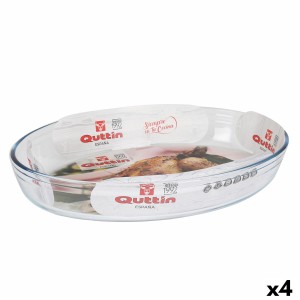 Oven Dish Quttin   Transparent Glass Oval 4,5 L 39,6 x 27,35 x 6,6 (4 Units)