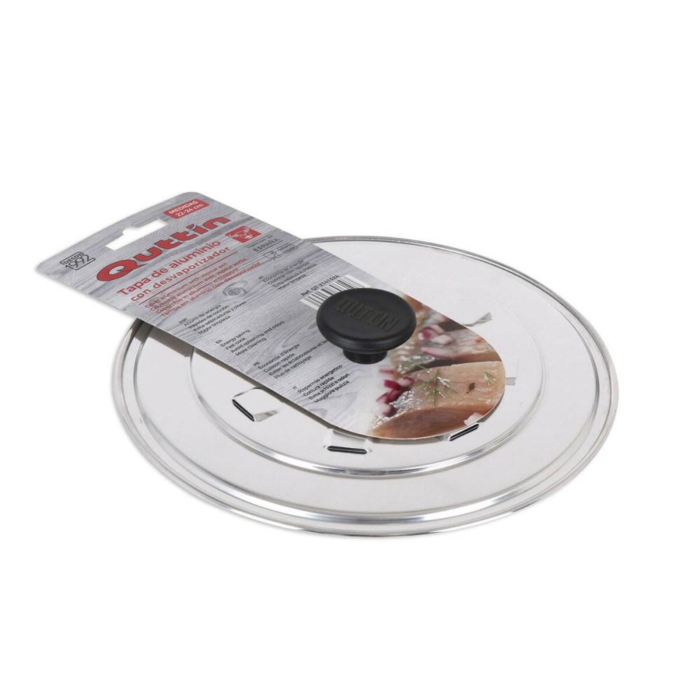 Frying Pan Lid Quttin Ø 24 cm Silver Aluminium (12 Units)