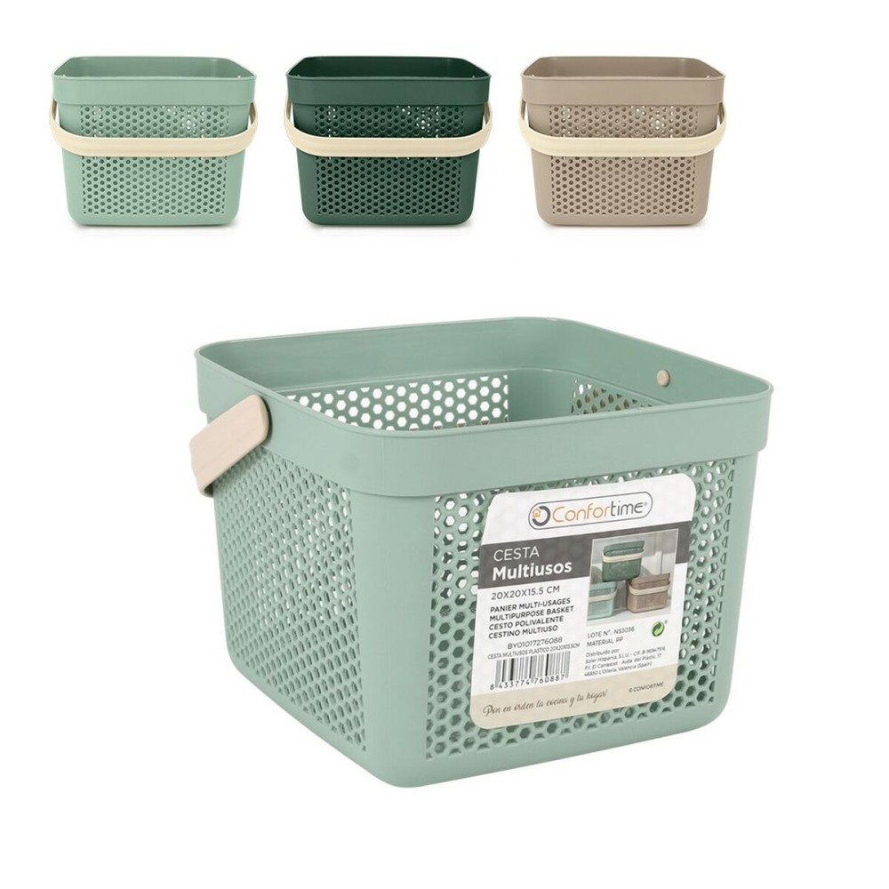 Multi-purpose basket Confortime Plastic 5 L 20 x 20 x 15,5 cm (24 Units)