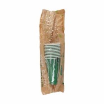 Set of glasses Algon Disposable Cardboard Green 10 Pieces 350 ml (20 Units)