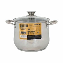 Pot with Glass Lid Quttin New Neron Steel 21,5 x 16,9 cm (4 Units)