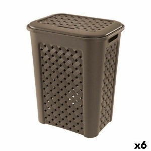 Laundry Basket Tontarelli Arianna With lid Wengue 37,5 x 27,5 x 47 cm (6 Units)