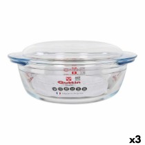 Casserole with lid Quttin Glass 2,2 + 0,8 L (3 Units)