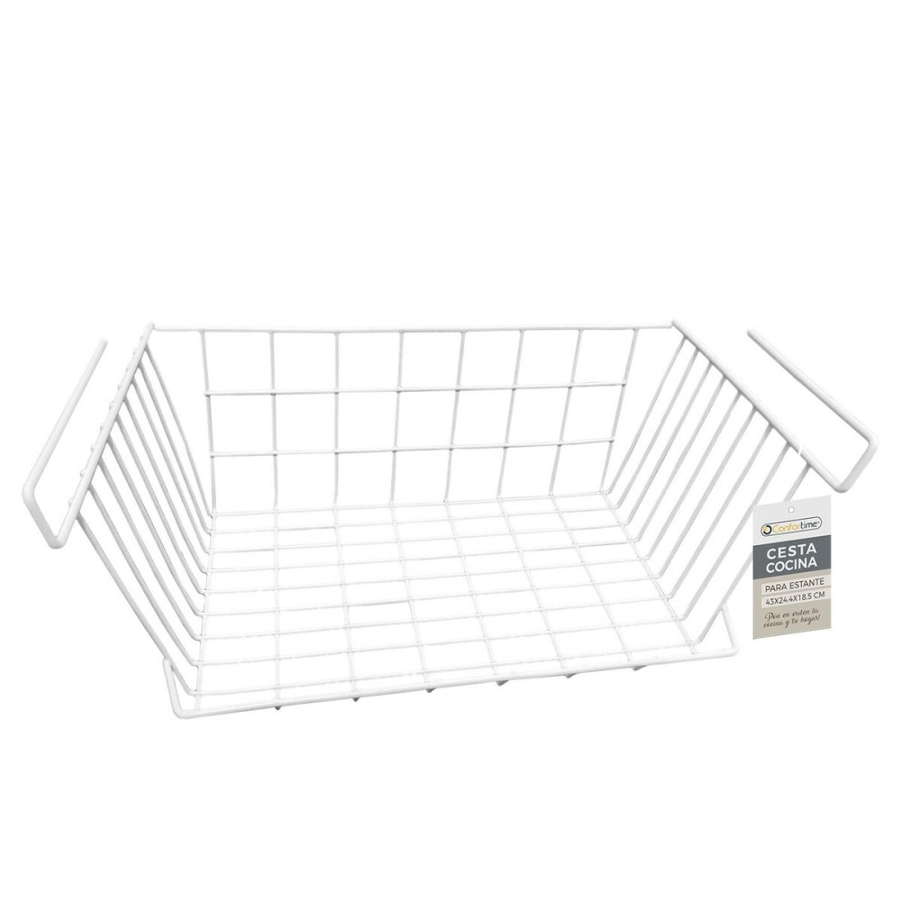 Corbeille pour étagère de cuisine Confortime Blanc 43 x 24,4 x 18,5 cm (12 Unités)