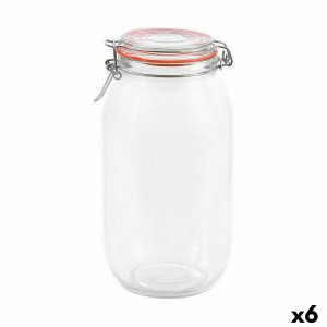 Jar La Mediterránea Hermetic Glass 2 L (6 Units)