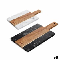 Planche à découper Quttin Marbre Acacia Avec poignée 38 x 18 cm (8 Unités)