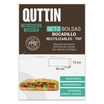 Ensemble de sacs alimentaires réutilisables Quttin Porte-Goûters TNT (Non Woven) 3 Pièces 13 x 30 cm (36 Unités)