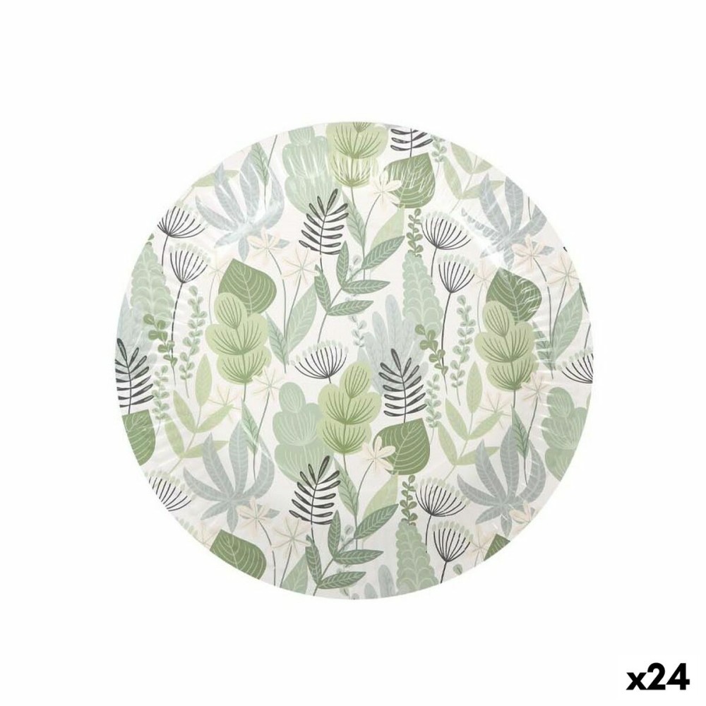 Service de vaisselle Algon Produits à usage unique Carton Floral 3 Pièces 28 cm (24 Unités)