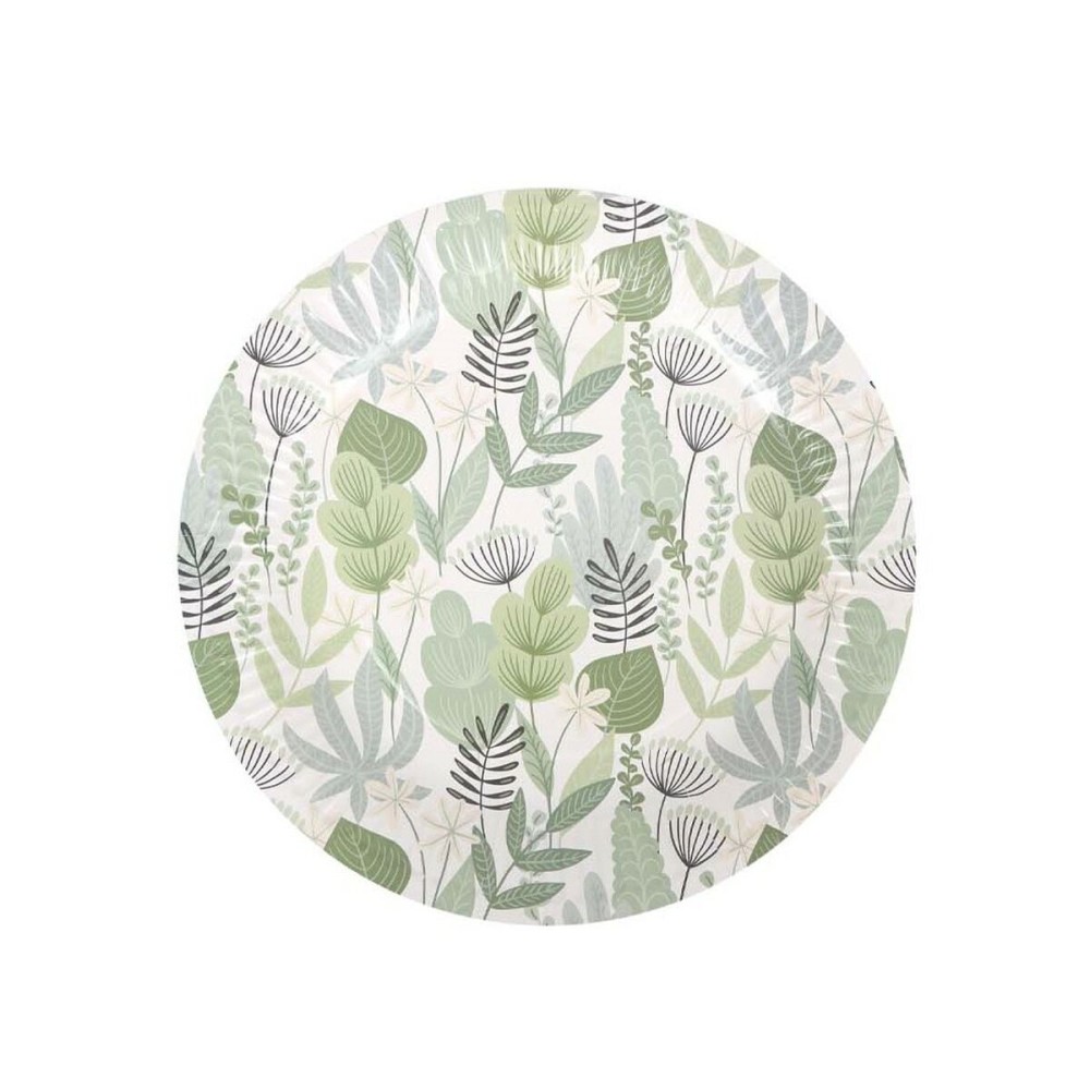 Plate set Algon Disposable Cardboard Floral 3 Pieces 28 cm (24 Units)