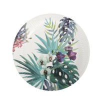 Plate set Algon Disposable Cardboard Tropical 3 Pieces 28 cm (24 Units)