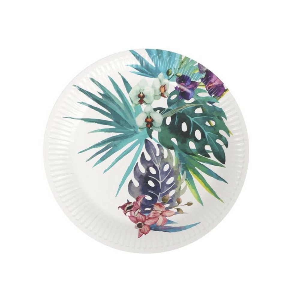 Geschirr-Set Algon Einwegartikel Pappe Tropical 8 Stücke 23 cm (24 Stück)