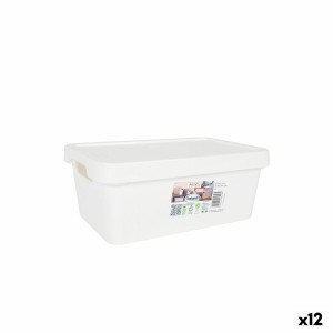 Boîte de rangement avec couvercle Tontarelli Maya Blanc 4,2 L 28 x 18 x 11,2 cm (12 Unités)