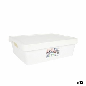 Storage Box with Lid Tontarelli Maya White 9,2 l 36 x 28 x 11 cm (12 Units)