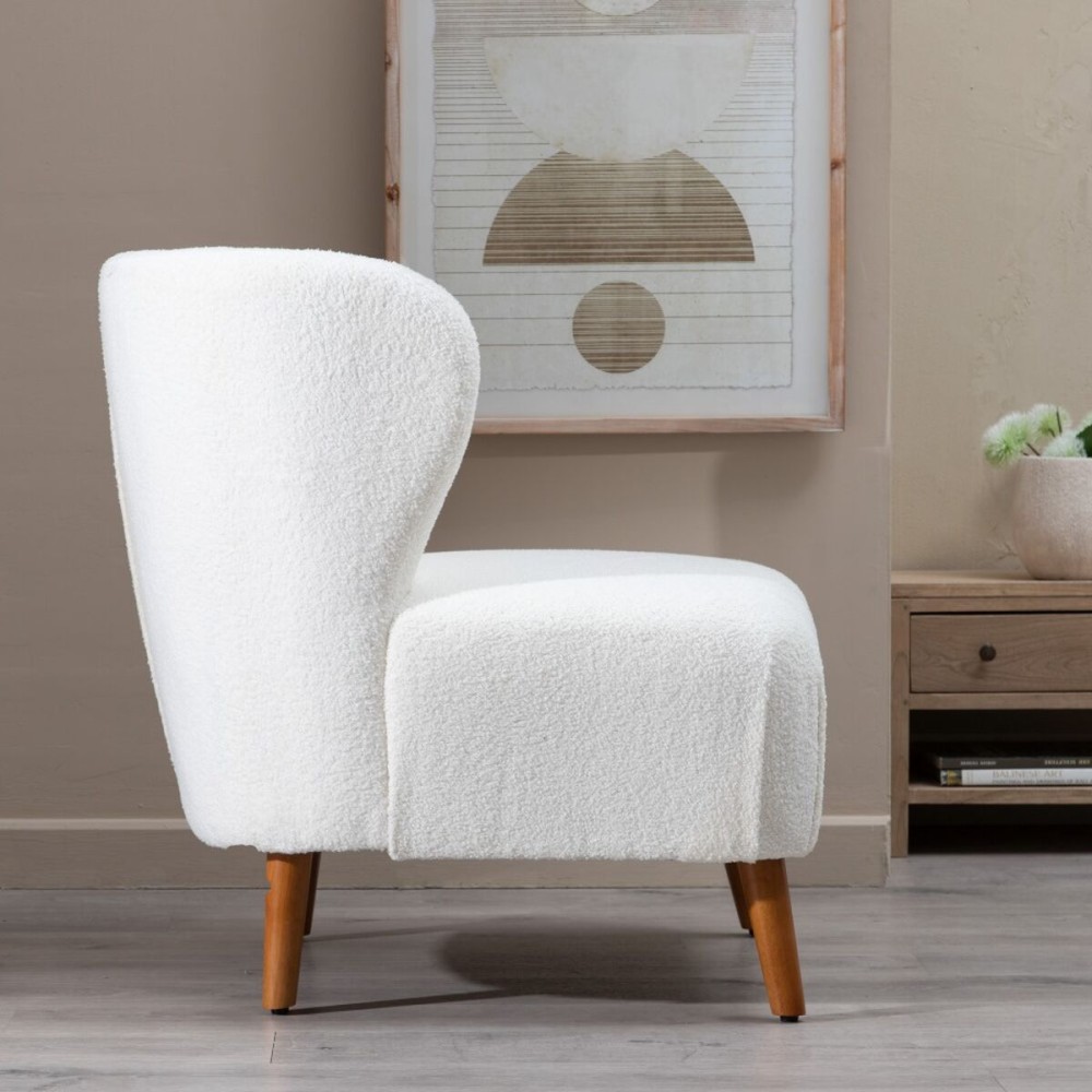 Fauteuil 72 x 78 x 82 cm Bois d'hévéa Blanc