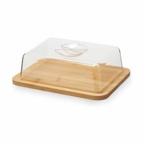 Plateau à fromages Kinvara JWKW-1422 Marron Transparent Bambou 19,1 x 7,5 x 25,1 cm Avec couvercle (4 Unités)