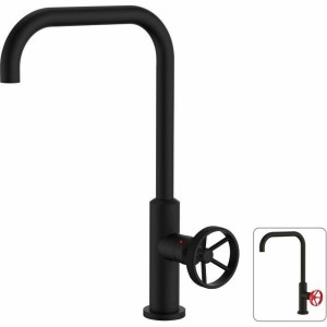 Mixer Tap Rousseau Black Matte back industrial