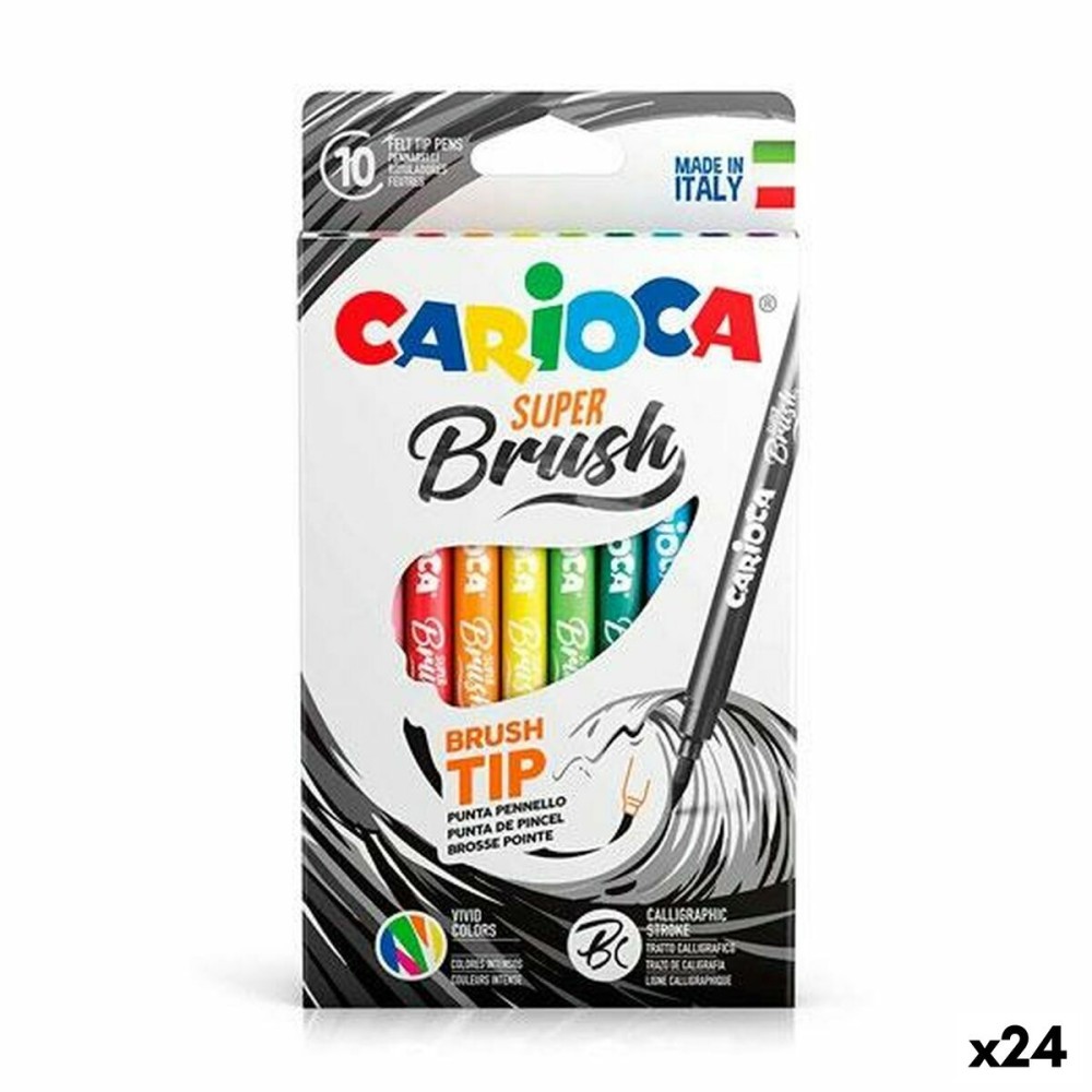 Ensemble de Marqueurs Carioca Super Brush Multicouleur 10 Pièces (24 Unités)