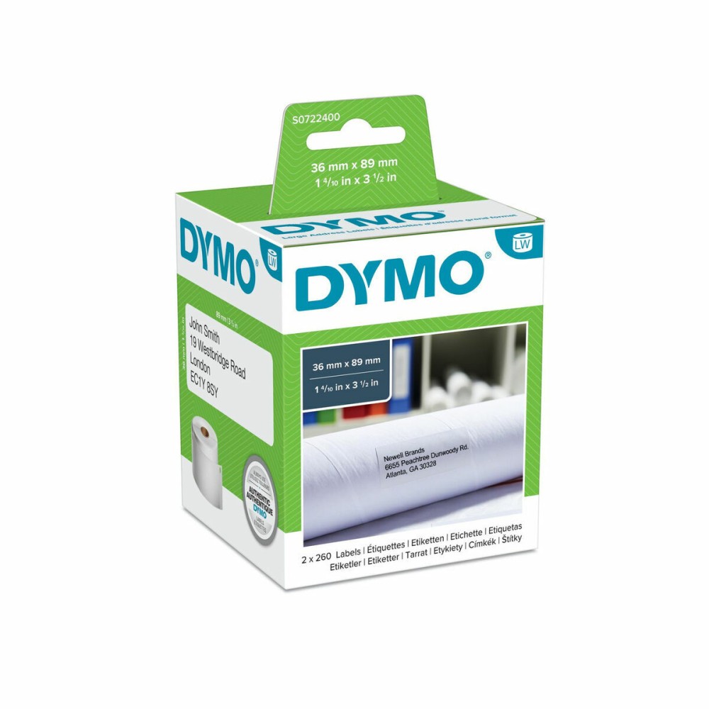 Rouleau d'Étiquettes Dymo S0722400 Blanc Rouge Noir/Blanc