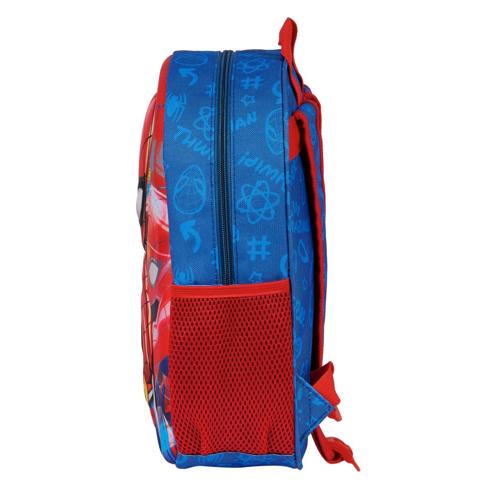 3D School Bag Spider-Man Red Navy Blue 27 x 33 x 10 cm